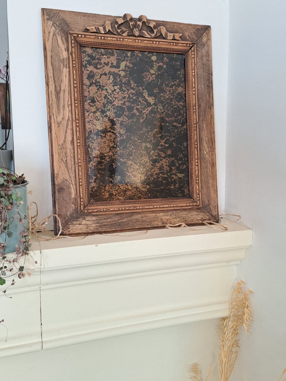 cadre ancien décors marbrure